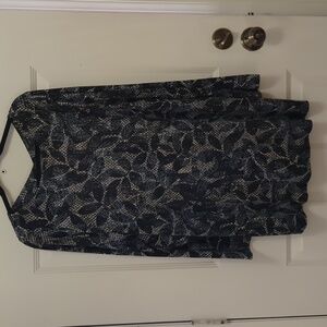 Sz.XL Tall J.Jill Shirt With Back V-neck Long Sleeves